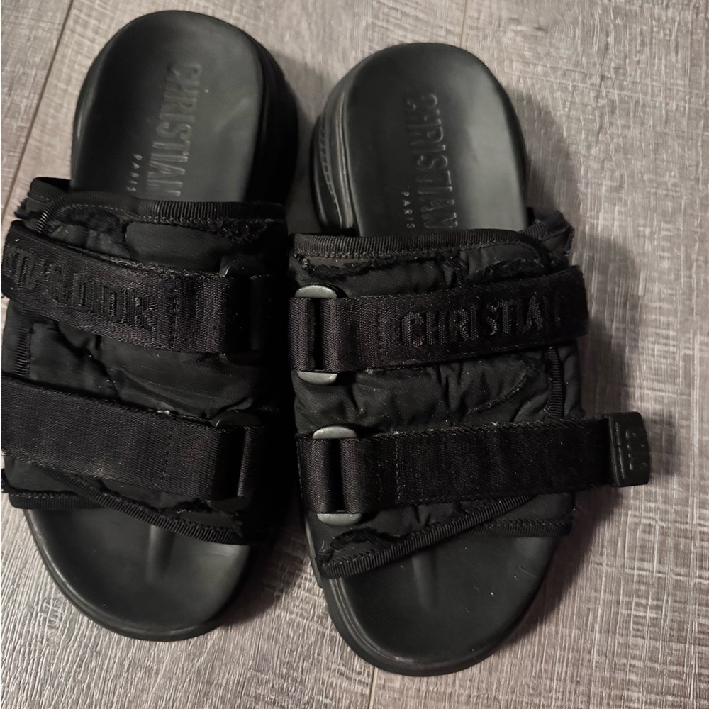 Christian Dior Black Slide Sandals